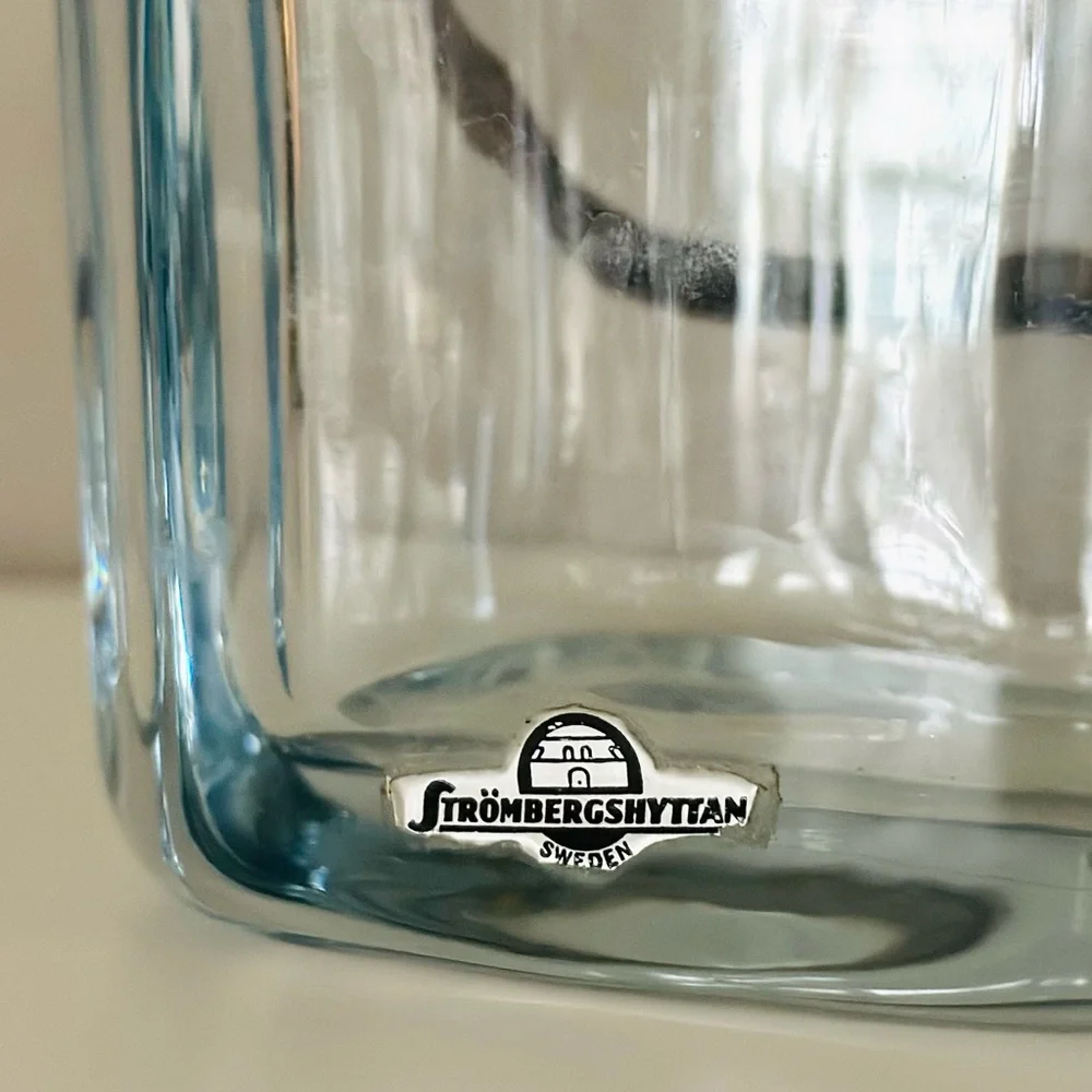 Vintage midcentury Swedish glass ice bucket